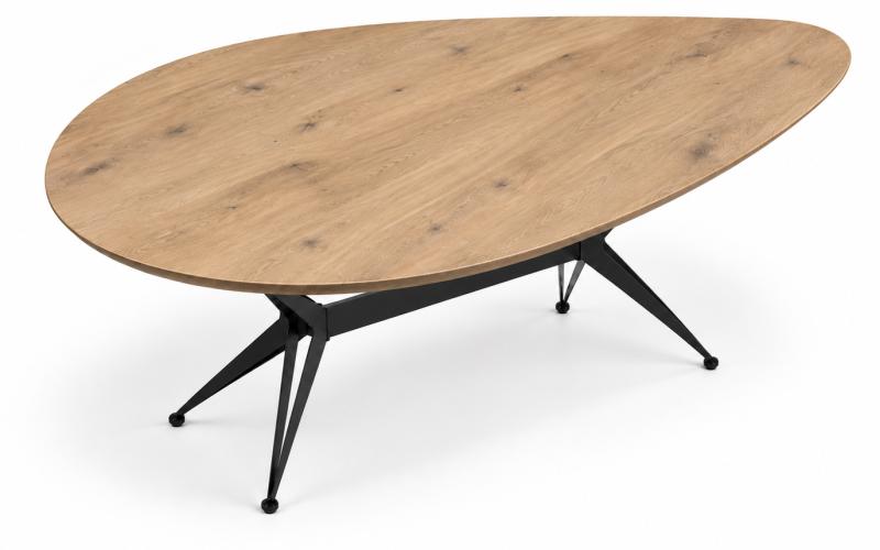 Eiken druppeltafel 150 x 120 cm met verjongde rand